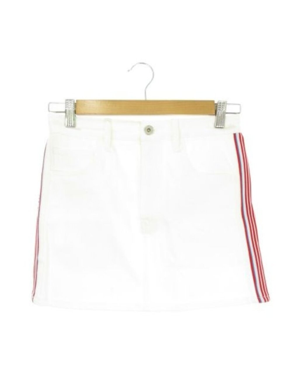 Miu Miu Skirt White Mini Length Side Line 36